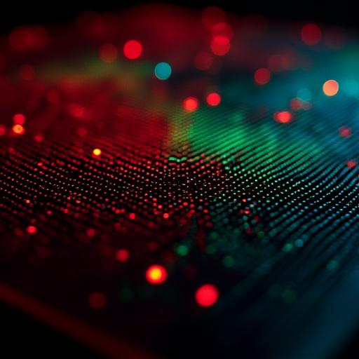 OLED 패널의 픽셀 구조를 보여주는 현미경 이미지